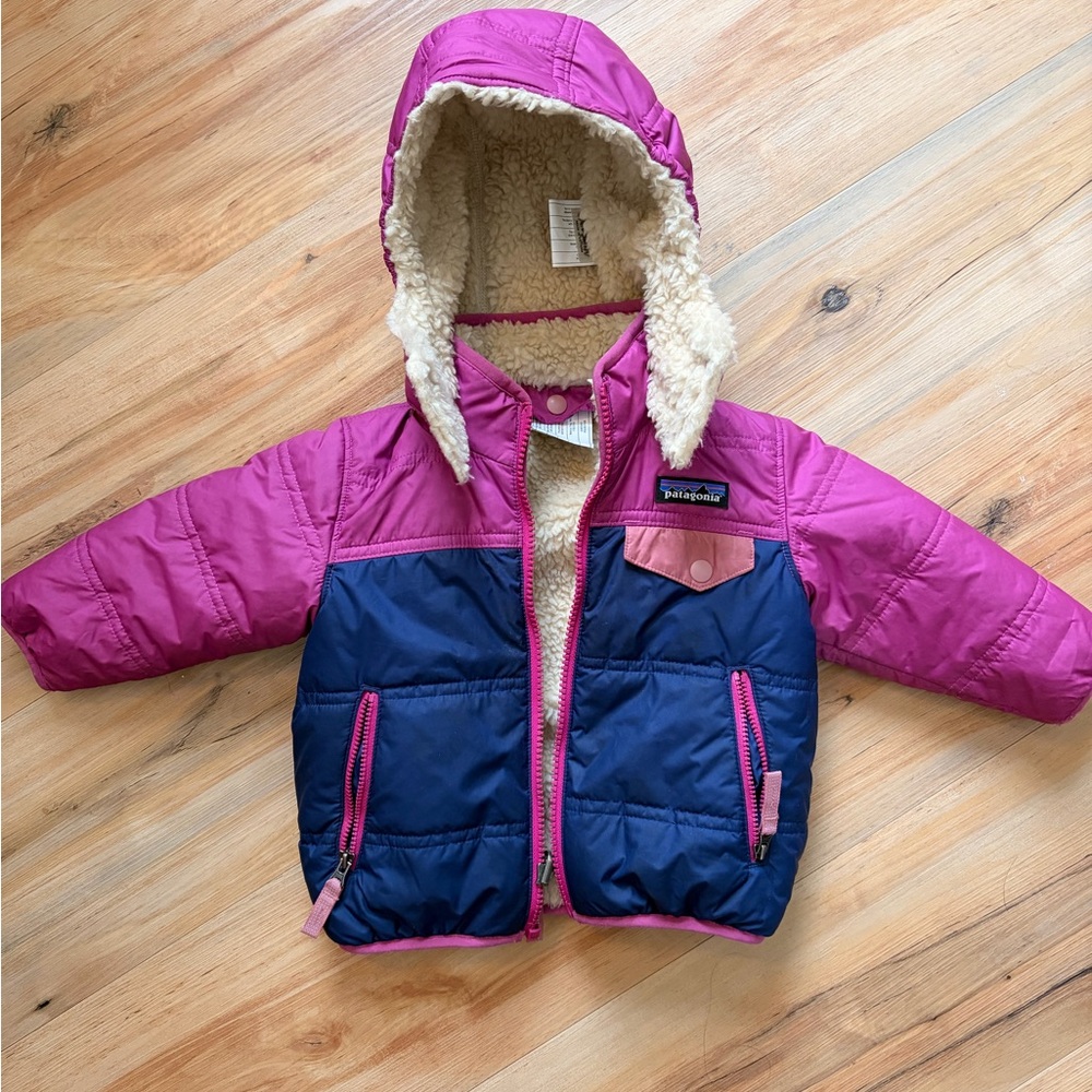 Patagonia Kids Puffer Jacket - Magenta and Navy